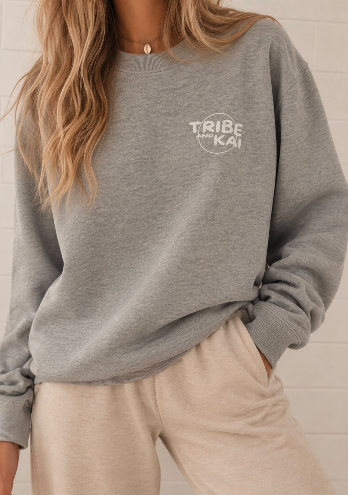 SUDADERA CUELLO REDONDO CUADRADOS